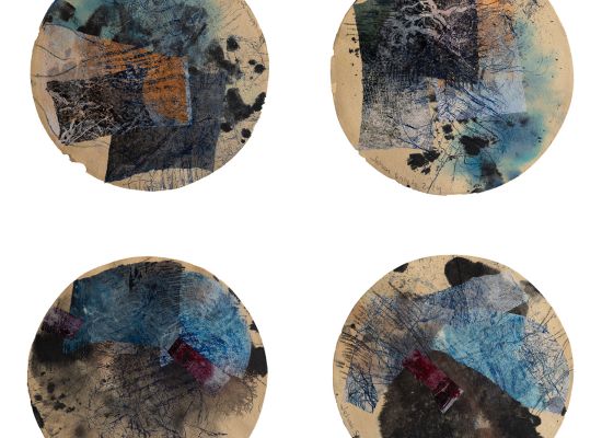 JEHAN SALEH - Untitled- 70 x 70 cm - Monotype on handmade paper, Ink and pigments, 2024